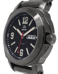 Reactor Fermi Mens Day/Date Watch - Matte Black Dial - Gumetal Steel - 48601A