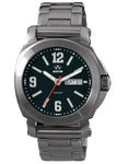 Reactor Fermi Mens Day/Date Watch - Matte Black Dial - Gumetal Steel - 48601