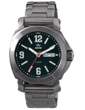 Reactor Fermi Mens Day/Date Watch - Matte Black Dial - Gumetal Steel - 48601