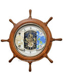 Rhythm Time Trip Musical Magic Motion Clock - Wooden Helm Case - 30 Songs - 4MH405A