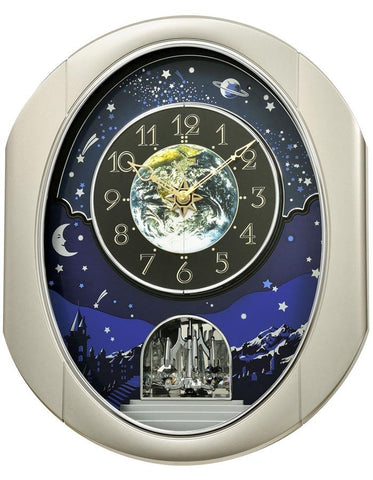 Rhythm Peaceful Cosmos II Musical Motion Wall Clock - Swarovski - 30 Songs - 4MH408_a552bf3e-55df-465d-9eac-8342ba364fd4