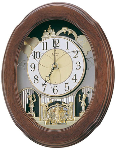 Rhythm Joyful Nostalgia Walnut Musical Wall Clock - 18 Songs - 4MH411_5f1fea14-2d38-4d21-93d9-d5387526024a