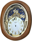 Rhythm Joyful Blessings Muscial Motion Wall Clock - 30 Melodies - Oak Case - 4MH414WU06B