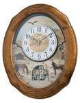 Rhythm Joyful Prairie Musical Motion Wall Clock - Oak Frame - 30 Songs - 4MH418_241b4b60-6aa7-46ed-b8fc-4af9c7e3cc17