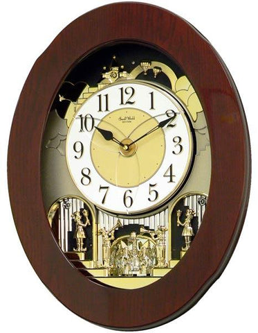 Rhythm Grand Nostalgia Entertainer Magic Motion Wall Clock - Wooden Case - 4MH838_92222073-301a-4942-9916-6bd90958be95