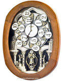 Rhythm Joyful Encore Magic Motion Wall Clock with 18 Melodies - Oak Wood Case - 4MH847A