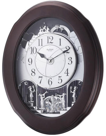 Rhythm Nostalgia Espresso Musical Wall Clock - Swarovski - 30 Melodies - 4MH871WU06_83942b33-002a-4cdc-8413-6e7383f7d74a