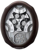 Rhythm Clocks Encore Espresso Magic Motion Musical Wall Clock - 30 Melodies - 4MH895A