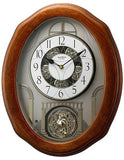 Rhythm Clocks Joyful Glory Magic Motion Musical Clock - 30 Songs - Wooden Case - 4MH897