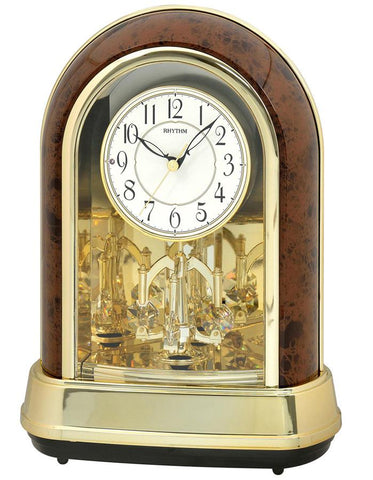 Rhythm Crystal Dulcet Musical Motion Table Clock - Woodgrain - Swarovski - 4RH791WD23_6cfdf020-7f42-4134-aea6-045cf72d204f