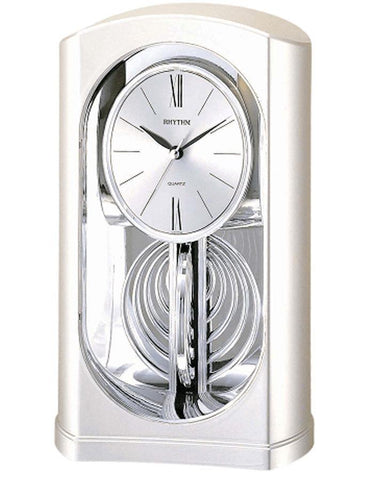 Rhythm Silver Mirrored Motion Clock - Oscillating Pendulum - 4RP745WT19_9ff120cf-cee4-4927-8cf1-bef2e9319c97