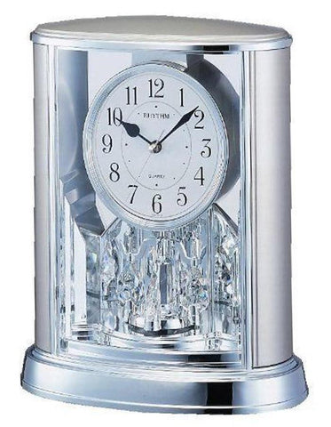 Rhythm Silver Teardrop Motion Clock - 4SG724WR19_f3553283-5114-4894-a025-7c69889dff33