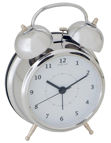 Nextime Wake Up Table Alarm Clock - Silver-Tone Metal - White Face - 5112ZI_b5048588-7d1d-436a-94c1-ee2a649d033c