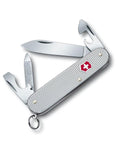 Victorinox Swiss Army Cadet -  Silver Alox&#44; Ribbed - 9 Tools - Engravable - 53042