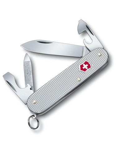 Victorinox Swiss Army Cadet -  Silver Alox&#44; Ribbed - 9 Tools - Engravable - 53042