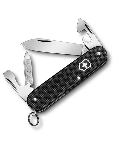 Victorinox Swiss Army Cadet - Black Alox&#44; Ribbed - 9 Tools - Engravable - 53044