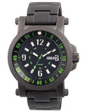 Reactor Fallout 2 Mens Day/Date Watch - Black/Green Dial - Black Nitride Design - 56509