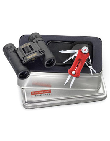 Victorinox Swiss Army Golf Tool & Binocular Gift Set - Ruby - Pouch & Tin - 58166