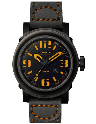 Lum-Tec Mens Abyss Automatic - Black Dial & Strap - Orange Accents - Date - 600m - 600M-4_7d15f3bd-6cb6-4b58-a67f-e160f8822933