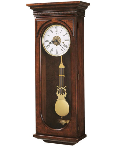 Howard Miller Earnest Pendulum Chiming Wall Clock - Key Wind - Hampton Cherry - 620-433