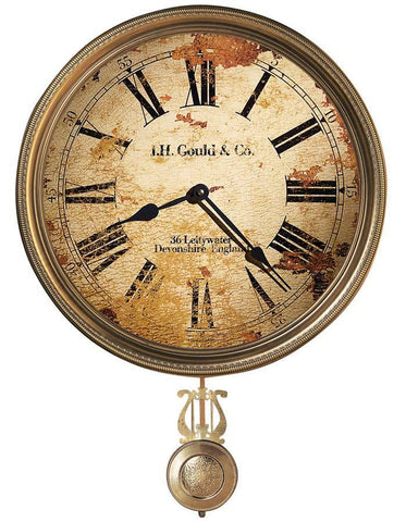 Howard Miller J.H. Gould & Co III Pendulum Wall Clock - Distressed - Brass Bezel - 620-441