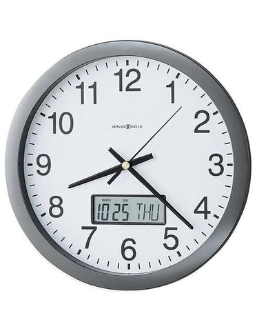 Howard Miller Chronicle LCD Calendar Wall Clock - White Dial - Metallic Grey - 625-195_09a7aecc-2819-4473-8a0a-1718d14718fd