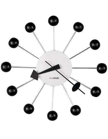 Howard Miller Ball Wall Clock - Black - Decorative - Retro - 625-333