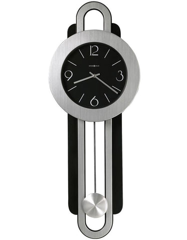 Howard Miller Gwyneth Pendulum Wall Clock - Black Dial - Silver-Tone - 625-340