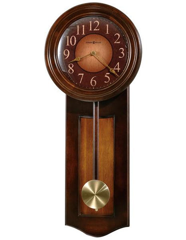 Howard Miller Avery Pendulum Wall Clock - Rustic Cherry Finish - Brown Dial - 625-385