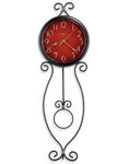 Howard Miller Addison Pendulum Wall Clock - Wrought Iron - Red Dial - 625-392