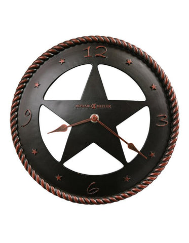 Howard Miller Maverick Western Cast Resin Star Wall Clock - Rope Detail - 625-445_c42ea72e-98e9-42a7-b24a-08cff00f9a12