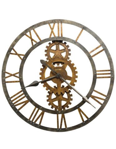 Howard Miller Crosby Oversized Wall Clock - Cast Metal Gears - Brass Finish - 625-517