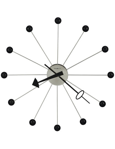 Howard Miller Oversized Ball Clock II - Nickel Finish - Black Satin Balls - 625-527