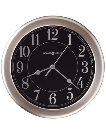 Howard Miller Libra Round Wall Clock - Nickel Finish - Black Dial - 625-530