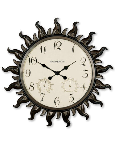 Howard Miller Sunburst II Indoor / Outdoor Wall Clock - Thermometer - Humidity - 625-543_7f6d5e41-aff0-4d9a-8410-c820d3fbb024