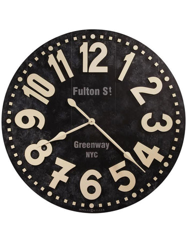 Howard Miller Fulton Street Oversized Wall Clock - Aged Black Dial - 625-557