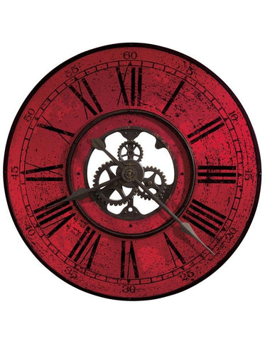 Howard Miller Brassworks II Oversized Wall Clock - Antiqued Red Dial - 625-569