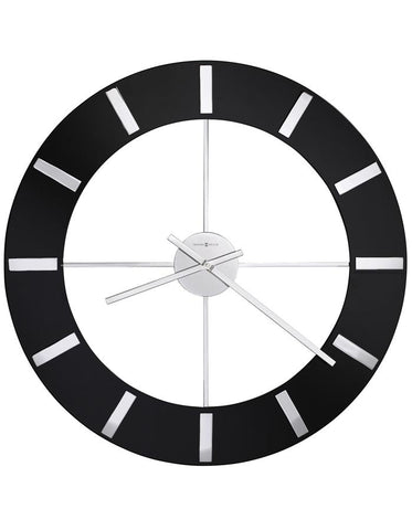 Howard Miller Onyx Oversized Wall Clock - Black - Chrome Finish - Open Dial - 625-602_4f0a7d1f-24df-4691-bf9e-72b9cd59ee07