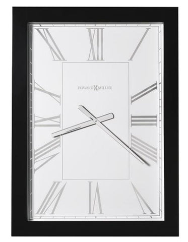 Howard Miller Milo II Rectangular Wall Clock - Glossy Black - Roman Numerals - 625-605