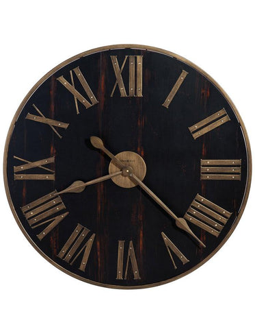 Howard Miller Murray Grove Oversize Wall Clock - Black Dial - Brass Finish Frame - 625-609