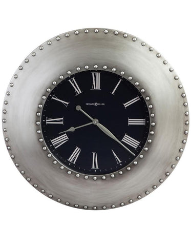 Howard Miller Bokaro Oversized Wall Clock - Nickel-Finished Frame - Black Dial - 625-610