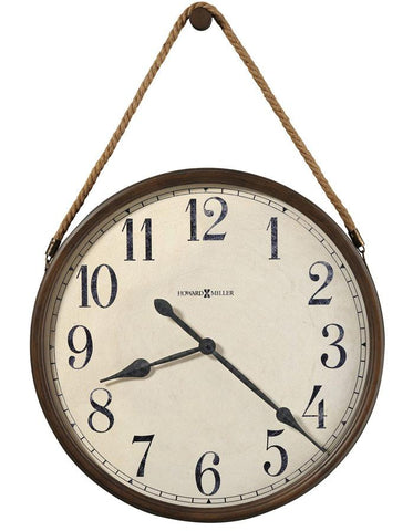 Howard Miller Bota Oversized Wall Clock - Aged Umber - Hanging Peg & Rope - 625-615