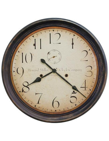 Howard Miller Oversized Squire Round Wall Clock - Aged Black Frame - Beige Dial - 625-627_3c3174c3-fea3-4b86-9667-9bde7d9cdb4d