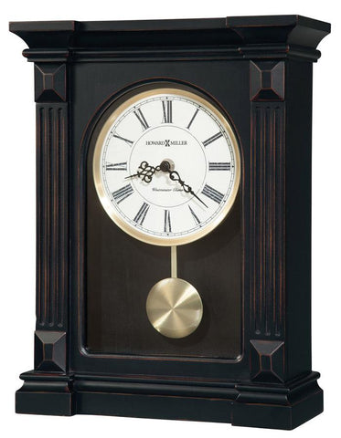 Howard Miller Mia Chiming Pendulum Mantel Clock - Worn Black Finish - White Dial - 635-187_168cb01b-6138-474c-8cb4-f6a1d70541ca