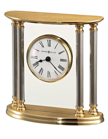 Howard Miller New Orleans Brass Table Clock - Silver Accents - Floating Dial - 645-217_e0c6b268-f249-4f00-b2f6-dd3c66318672