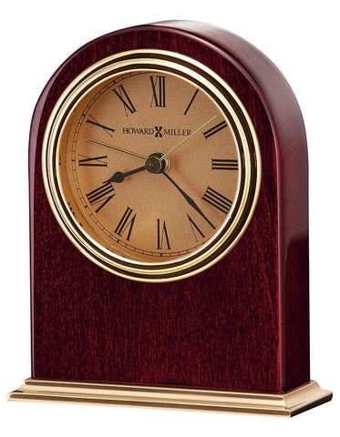 Howard Miller Parnell Rosewood & Brass Desk or Table Clock with Alarm - 645-287_9cd889eb-5a41-45bd-b4ff-05b1815f42d9