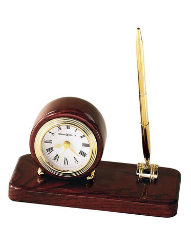 Howard Miller Roland Desk Clock with Pen & Wooden Base - 645-407_de7ad6a8-e2d8-4a26-8f26-6e36197f6f11