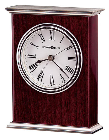 Howard Miller Kentwood Alarm Desk or Table Clock - Rosewood - Silver Accents - 645-481_65cac345-96c1-4ac7-847e-303ee4e85378