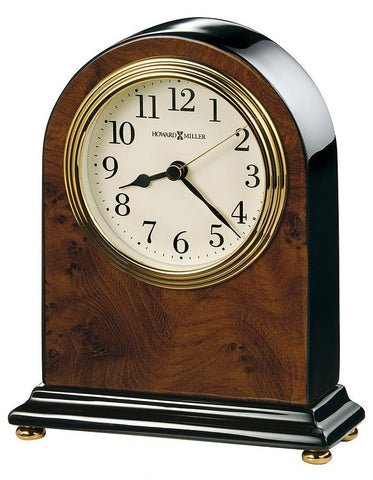 Howard Miller Bedford Desk or Table Clock - Burlwood Pattern - Walnut Finish - 645-576