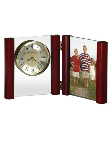 Howard Miller Alex Picture Frame Alarm Clock - Floating Dial - Glass & Rosewood - 645-618_b0c7125e-9648-442d-a0e2-f25c32e6ad77